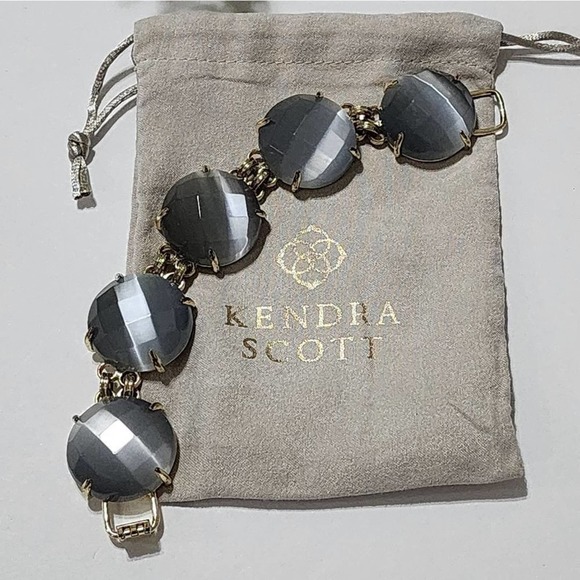 Kendra Scott Cassie Bracelet Grey‎ Slate and gold plated - Picture 1 of 8